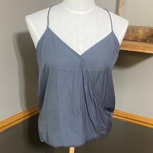 Banana Republic gray silky v neck spaghetti strap tank top size XS